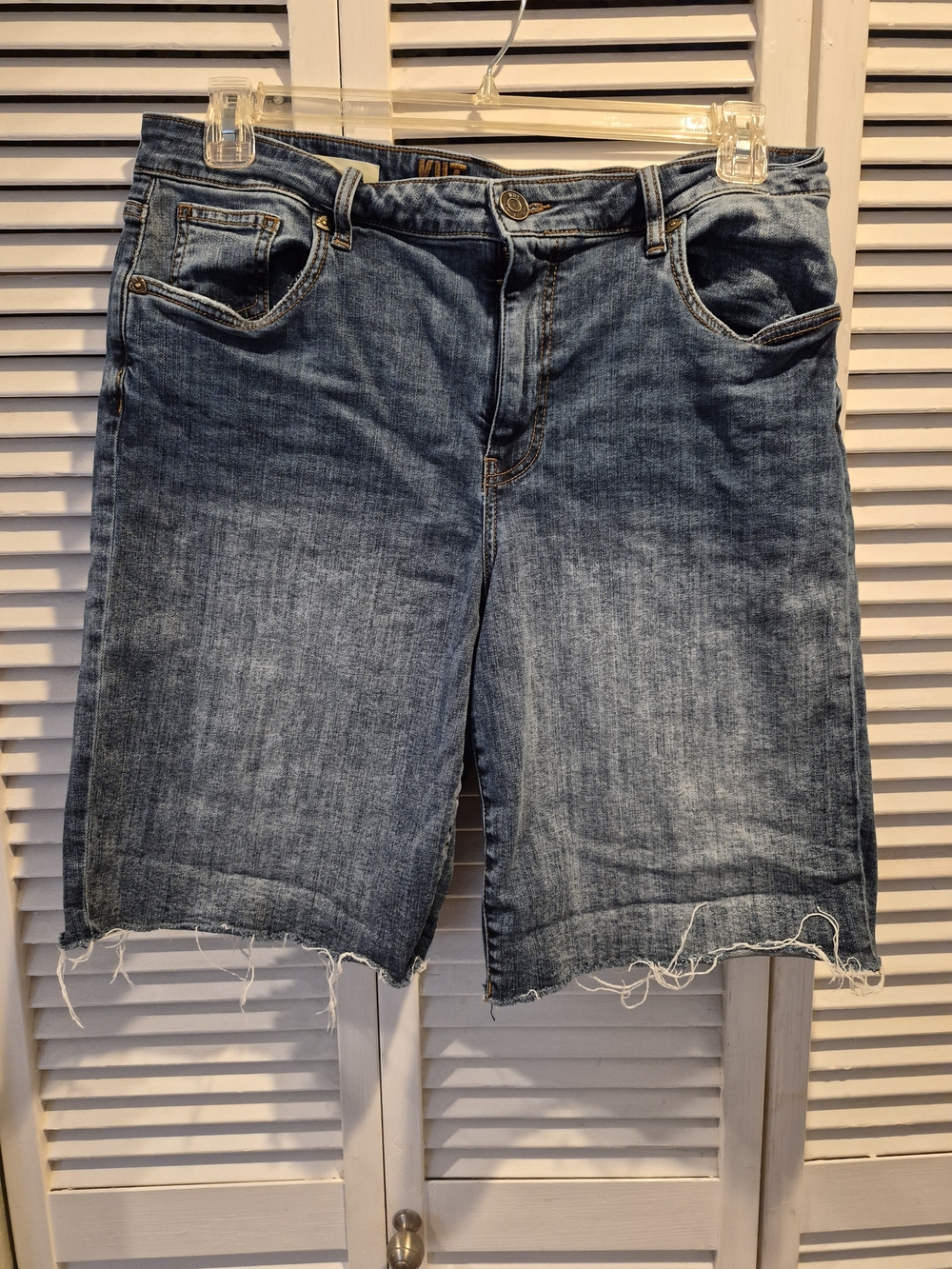 Kut from the Kloth Medium Blue Denim Cutoff Jean Shorts